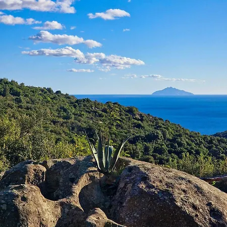 Sea View House Among Holm Oaks On Elba בית נופש *